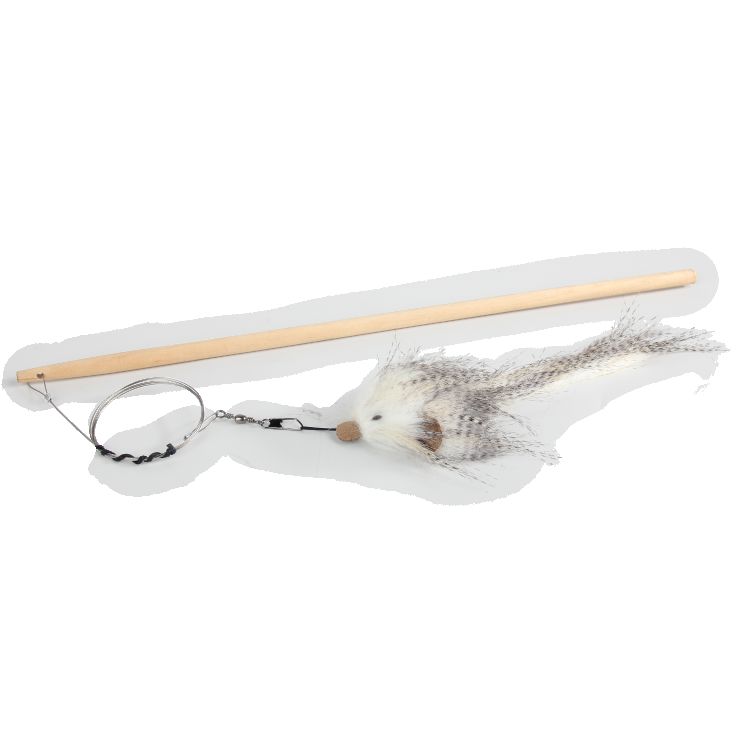 Interactive Cat Toy- Classic Comfort Mouse Cat Wand Set _thumbnail_1