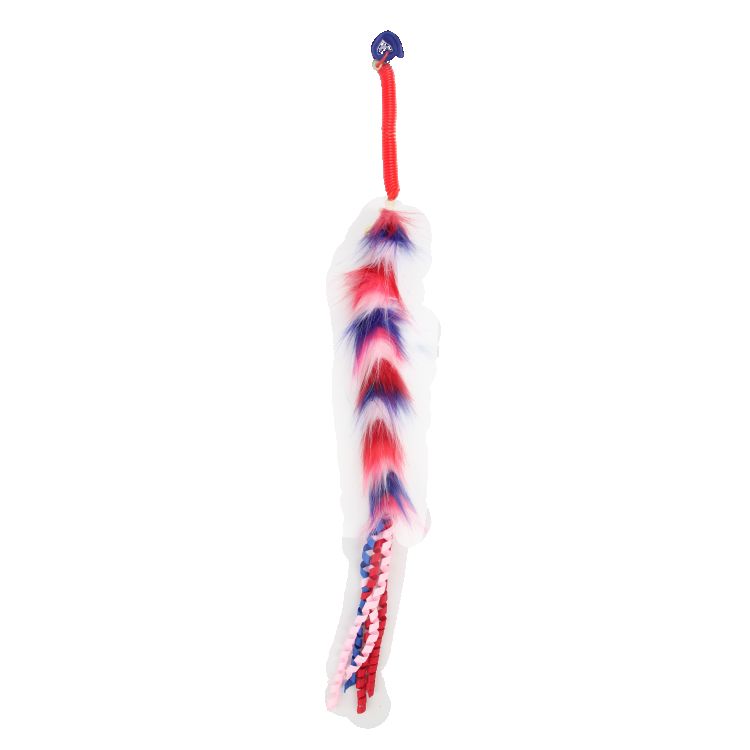 Cat Toy - Furry Ball Fluffy Spring with Finger Ring – Red_thumbnail_1