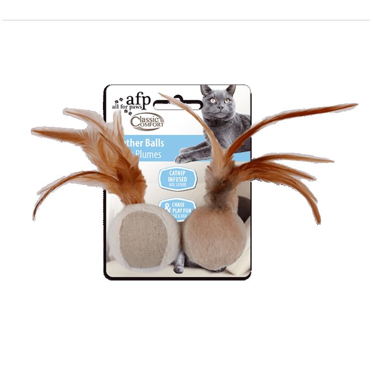 Cat Toy - Classic Comfort Feather Ball – Catnip Infused_thumbnail_0