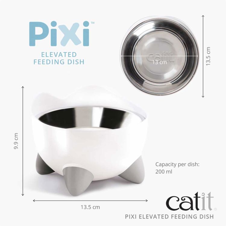 Catit PIXI Elevated Feeding Dish – White
