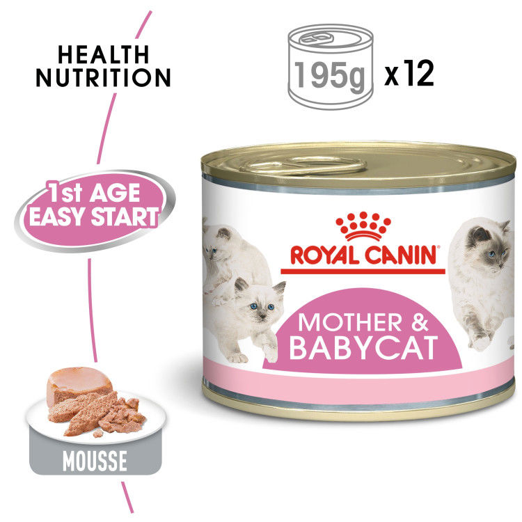 Royal Canin Mother & Babycat Mousse (Wet Food - Cans) 12 x 195 g_thumbnail_0