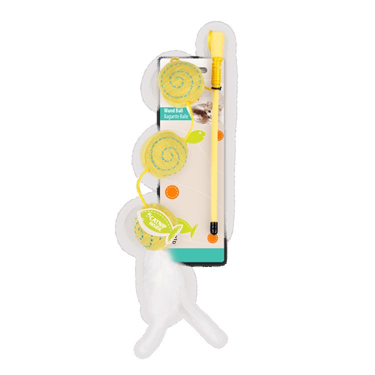 Cat Toy - Kitty Wand Ball Yellow_thumbnail_0
