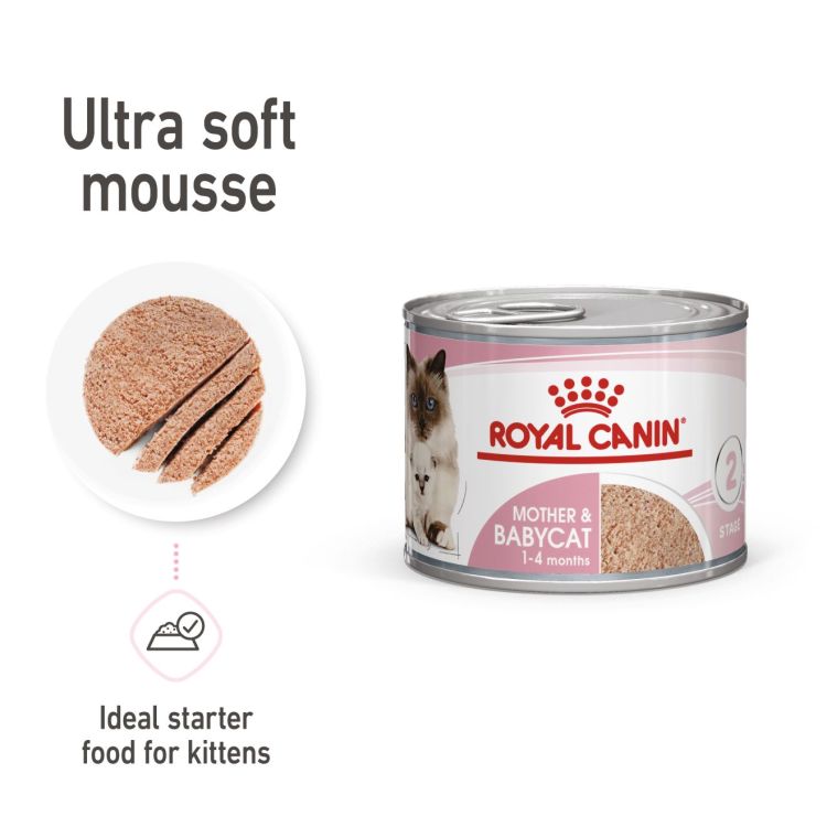 Royal Canin Mother & Babycat Mousse (Wet Food - Cans) 12 x 195 g_thumbnail_5