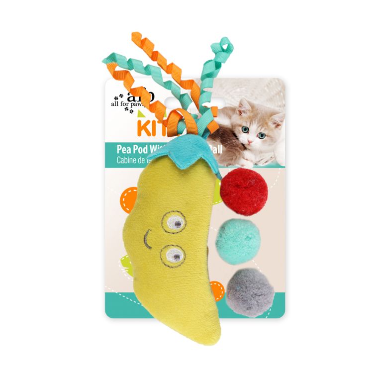 Cat Toy - Kitty Pompom Pea Pod_thumbnail_0