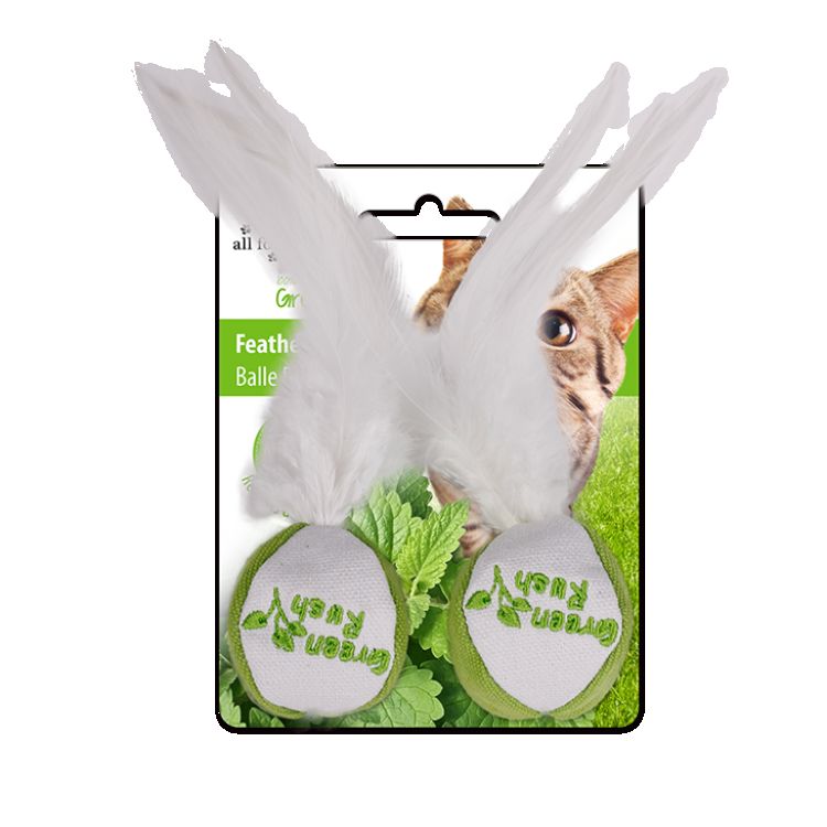 Cat Toy - Green Rush Feather Ball_thumbnail_0