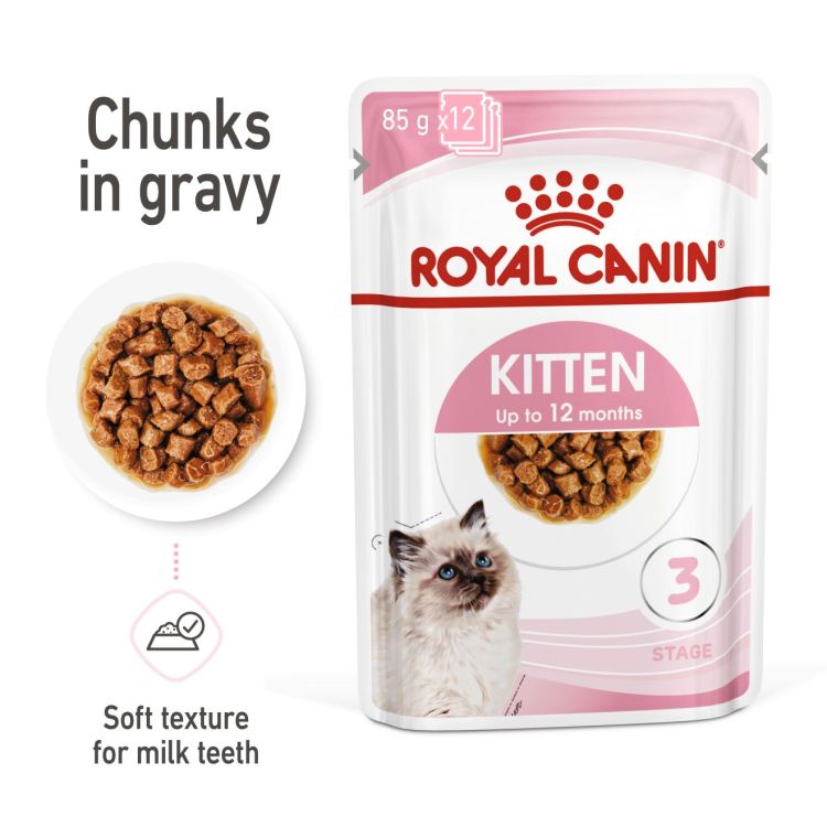 Royal Canin Kitten Gravy (Wet Food - Pouches) 12 x 85 g_thumbnail_0