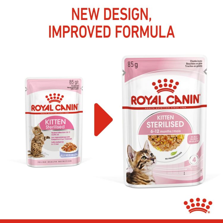 Royal Canin Kitten Sterilised Jelly (Wet Food - Pouches) 12 x 85 g_thumbnail_1