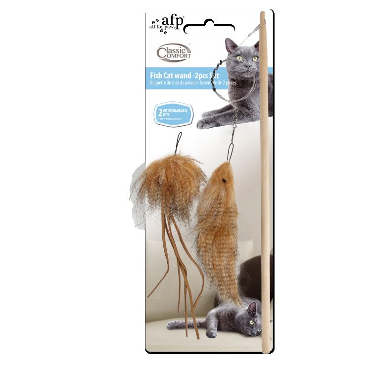  Interactive Cat Toy- Classic Comfort Fish Cat Wand Set_thumbnail_0