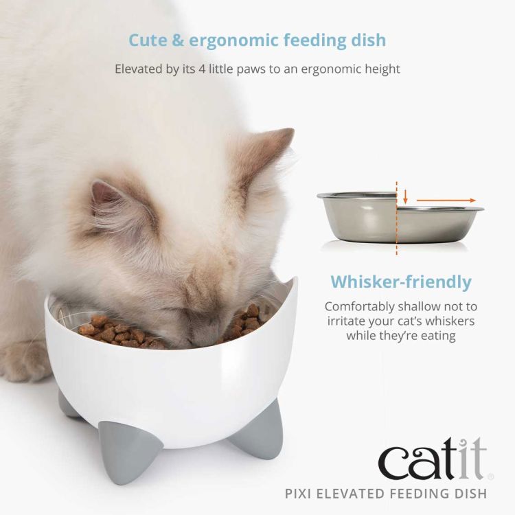 Catit PIXI Elevated Feeding Dish – White_thumbnail_1