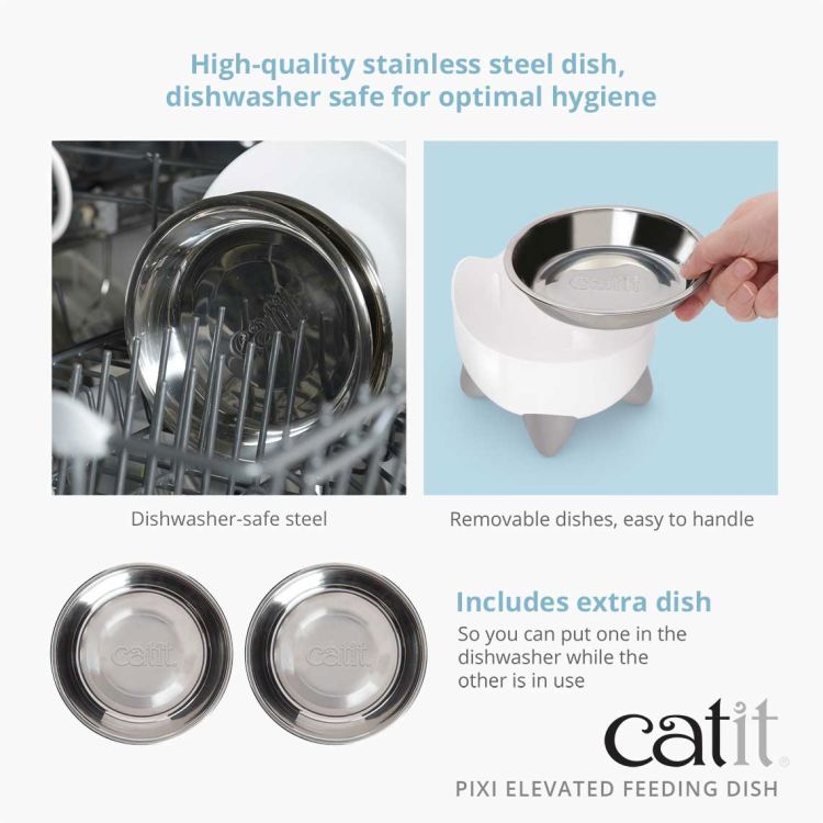 Catit PIXI Elevated Feeding Dish – White_thumbnail_2