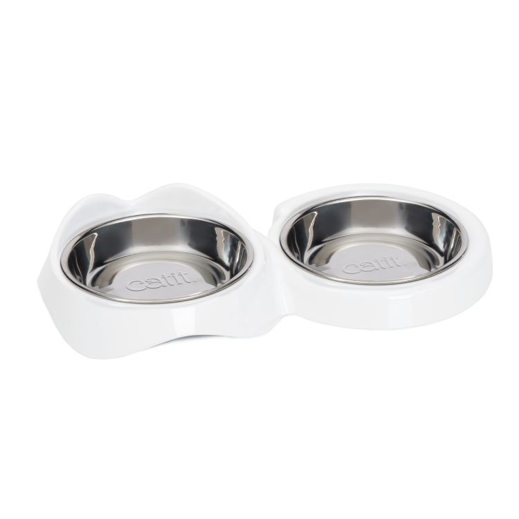 Catit PIXI Dual Feeding Dish – White