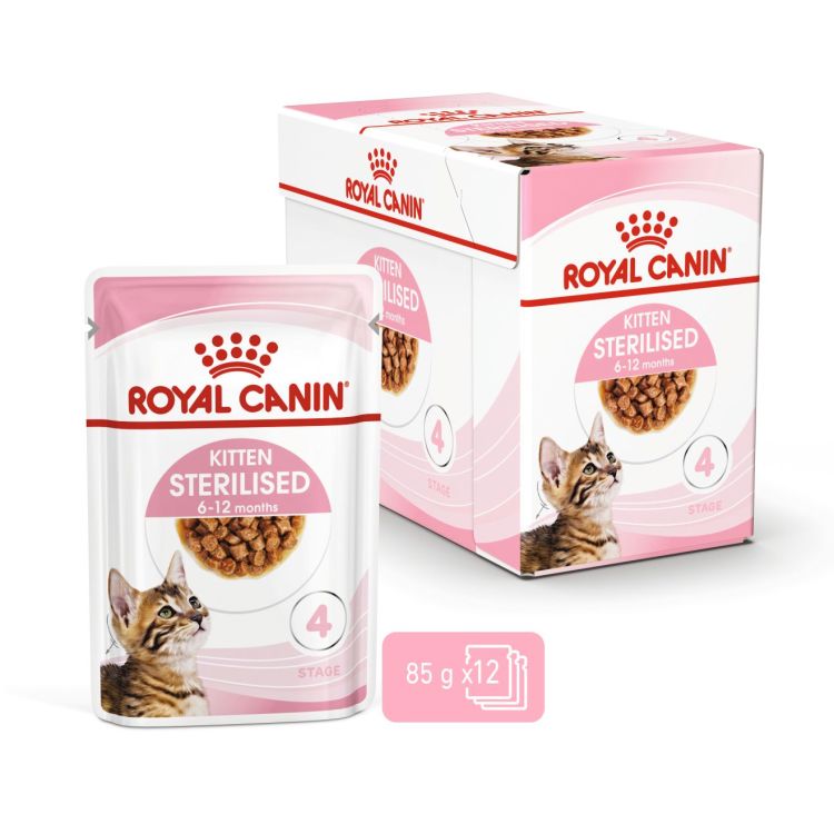 Royal Canin Kitten Sterilised Gravy (Wet Food - Pouches) 12 x 85 g_thumbnail_0