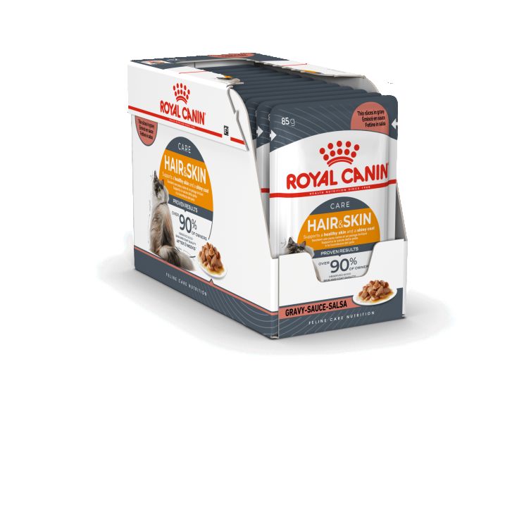 Royal Canin Hair & Skin Gravy (Wet Food - Pouches) 12 x 85 g_thumbnail_1