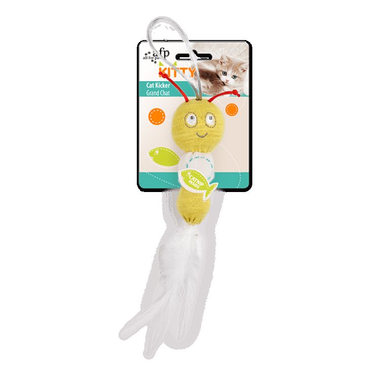 Cat Toy - Kitty Feather Caterpillar Yellow_thumbnail_0