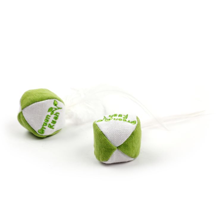 Cat Toy - Green Rush Feather Ball_thumbnail_1