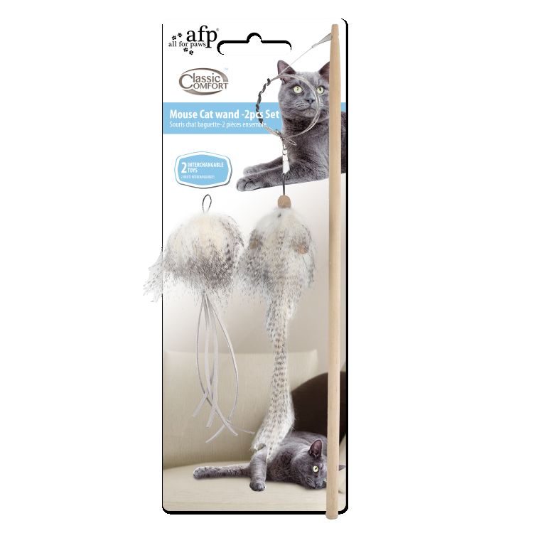 Interactive Cat Toy- Classic Comfort Mouse Cat Wand Set _thumbnail_0